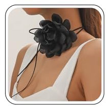 TseenYi Collana Girocollo In Velluto A Fiori Rosa Vintage Collana Girocollo Rosa Nera Grande Collana In Velluto A Fiori Goth Collana In Pelle Scamosciata A Fiori Nera Collana Girocollo Lunga Per Donne
