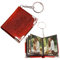 Porte Clef Photo Sonwaha Porte Clé Photo Personnalisé,Porte-clés en Cuir Personnalisé Mini Porte Clef Personnalisable Mini Album Photo Porte Clé Pour La Famille,Les Amis (Rouge)