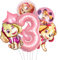 Hund Patrol Geburtstag Deko, Luftballon 3. Geburtstag Rosa, 7pcs Dog Patrol Ballons, Geburtstagsdeko 3 Jahre Mädchen, Kindergeburtstag Deko Set mit Sky Folienballons, Nummer 3 Heliumballon