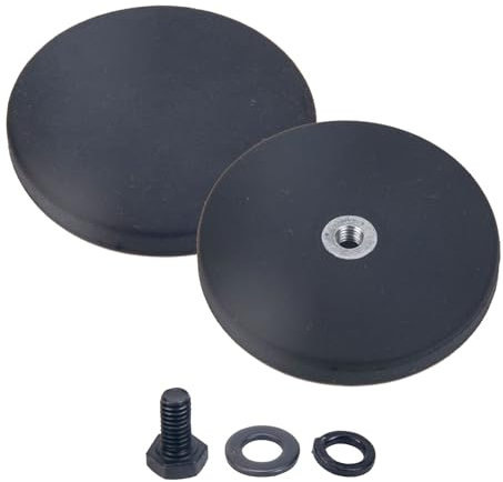 2 Stück Gummierte Magnete, 88mm Starker Halt, 55kg Haftkraft Mit M6 Flacher Faden, Magnet Mit Loch und Gewinde, Schraubbar