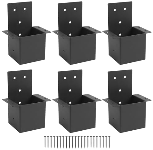 Pergola-Halterungen, 10,2 x 10,2 cm (tatsächlich 9,1 x 9,1 cm), Pfostenhalterungen, Pergola-Set, Pavillon-Halterungen, Wandhalterungs-Set für Holzpfosten, Pergola-Pfostenverbinder oder Deckgeländer, 6
