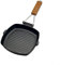 Wooden Handle Frying Pan, Portable Foldable Grill Pan With Double Mouth With Gas And Induction Cooker Compatible, For Camping Hiking BBQ Fishing (20cm)