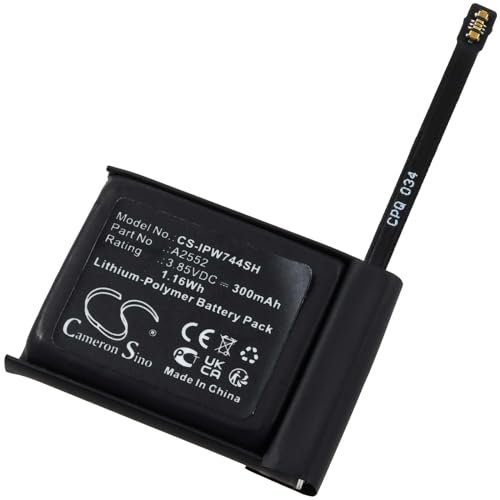 Batterie compatible avec Apple Watch S7 45 mm, 3,85 V, Li-polymère