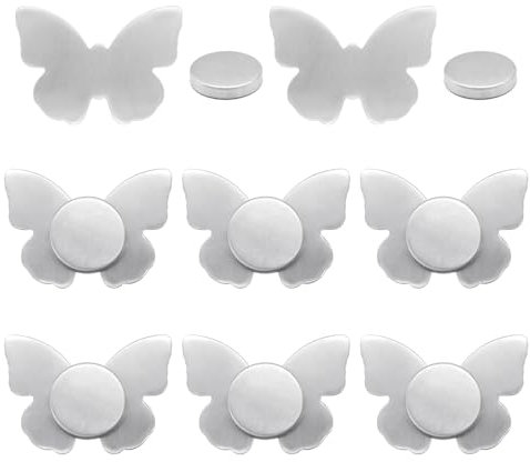 GOIYZTTR 8 Stück Magnet Tischdeckenbeschwerer Tischdeckengewichte Draussen Extra Schwer Magnetische Tischtuchklammer aus Edelstahl Schmetterlingförmiger Tischtuchgewichte