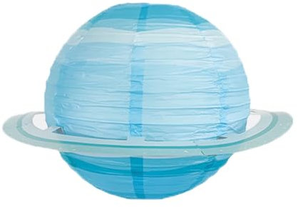 Wisafory Sonnensystem Planeten Papierlaternen Hängende Planeten Lampions Rund Papierlaternen Sonnensystem Laterne Dekorationen für Kinder Party Kinderzimmer Dekorationen (12 Zoll) Hellblau 10 Stück