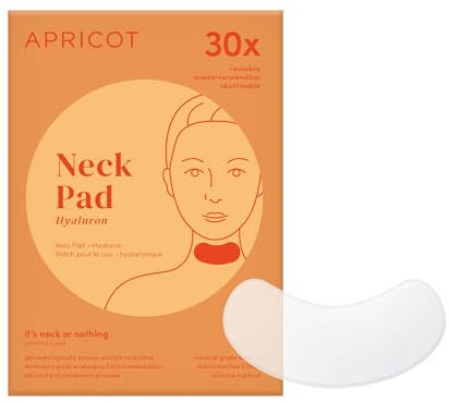 APRICOT Beauty Hals Pad mit Hyaluron I bis zu 30x verwendbar I Hautpflege mit Hyaluron Anti Aging für Halsfalten I Anti Falten Pad gegen Hals-Falten I Wiederverwendbares Silikonpad