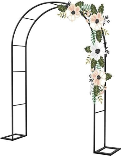 Arche de jardin en métal avec cadre en acier pour plantes grimpantes, tonnelle de rose robuste pour jardin (l 2 m x H 2,3 m)