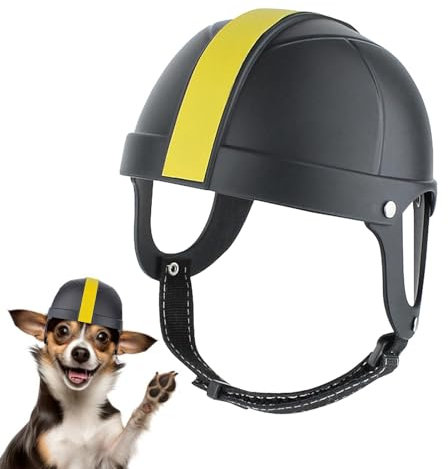 Schutzhelm für Hunde, Schutzhelm für Haustiere zum Motorradfahren, Stilvolle Hundemütze, verstellbare Sicherheits-Haustiermütze zum Spazierengehen und Reiten im Freien