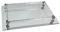 Vassoio rettangolare con cornice elegante, lunghezza ca. 37 cm, larghezza ca. 25 cm, colore: argento/trasparente