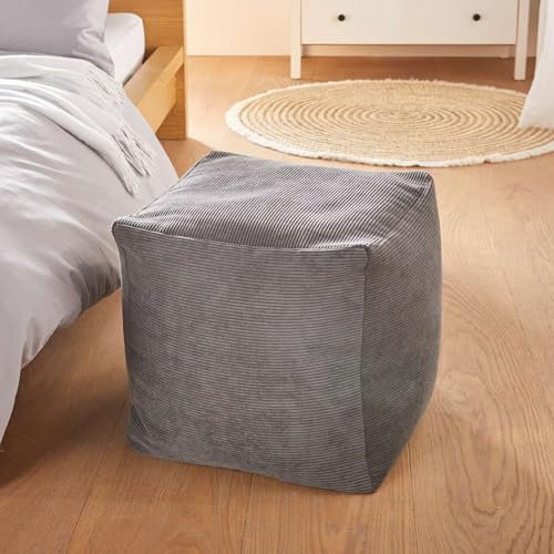 FRANK FLECHTWAREN Sitzpouf Feincord, eingearbeiteter Reißverschluss, Bezug 100% Polyester, Füllung 100% Polystyrol Maße: 40 x 40 x 40 cm