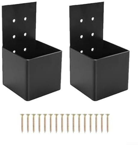 Stahl-Pergola-Verbindungsstücke, Pavillon-Halterungs-Set für 4 x 4 Holzpfosten, 3-Wege-Eckwinkel (2 Stück)