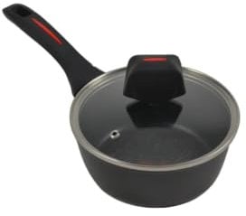 ROYALTY LINE, Geschmiedeter Aluminiumtopf mit Marmorbeschichtung, Kompatibel mit Gas, Elektrisch, Keramik, Halogen, Induktion, ideal zum Kochen, 20 cm, Farbe Marmor