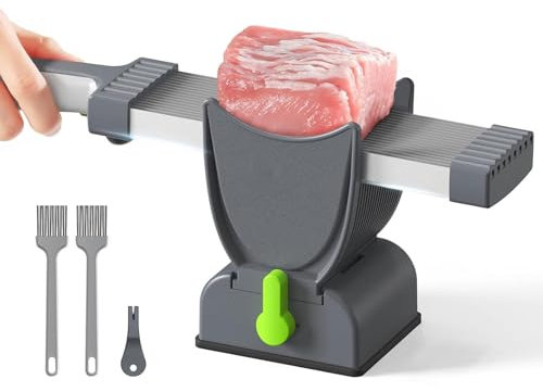 BDJSN Home MINI Meat Slicer, 2/4MM Thickness Stainless Steel Cleaver Kitchen Knife, Multifunctional Manual Fresh Meat Cutting Machine for Beef Pork Salmon