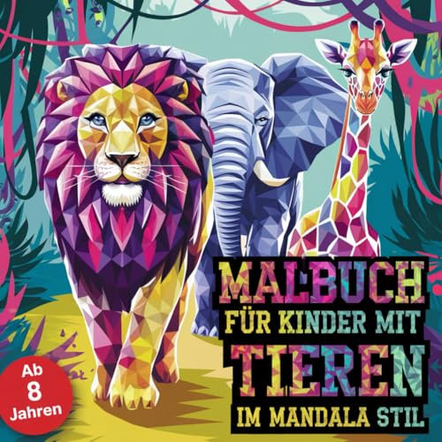 Malbuch für Kinder mit Tieren im Mandala-Stil für Künstler ab 8 Jahren, mit 50 tierischen Ausmalbildern