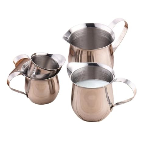 60/90/150/240ml Milk Frothing Pitcher,4 Size Milk Cup Jug Measuring Stainless Steel Craft Cappuccino Latte Tea Pitcher Foam Cup Kitchen for Coffee Lovers(240ml Percent 7oz)