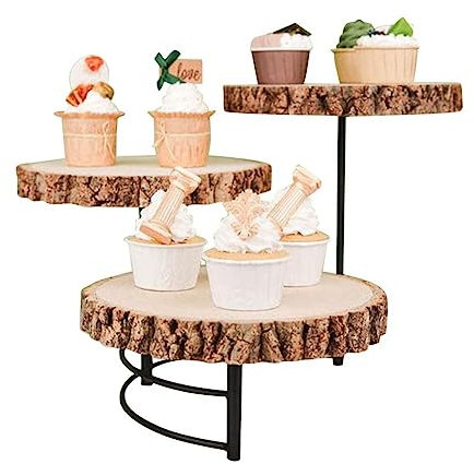 Generic Wooden 3 Tier Cake Stand Tower for Wedding, Birthday, Tea Party