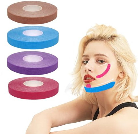 Ruban adhésif anti-plis, ruban adhésif pour le visage, 4 autocollants pour le lifting