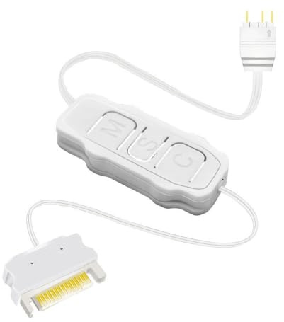 Cuifati Argb -PC -Lüfter -Controller, PC -LED -Strip -RGB -Controller, 5V 3Pin SATA Powered RGB PC -Lüftersteuerung mit Mehreren Beleuchtungsmodi, für Fahrwerkventilatoren, Lampen, (White)