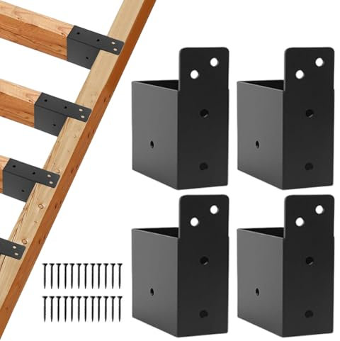 Pergola Brackets, Robust Set of 4 Right Angle Corner Connectors, Support Systems for Garden Furniture, Greenhouse, Conservatory, Terrace Construction, Outdoor Seat