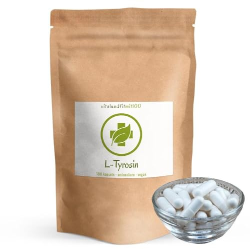 L-Tyrosin - 180 Kapseln - aus pflanzlicher Fermentation - vegan - ohne Hilfs- u. Zusatzstoffe - Deutsche Herstellung
