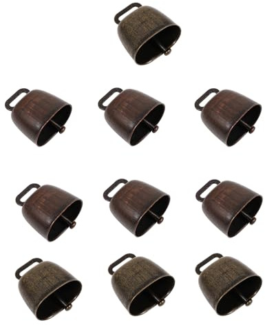 Yardenfun 10pezzi Campanelli Antifurto per Mucche in Ferro Campanelli per Bestiame da Allevamento Suono Nitido come Ciondoli per Appendere Bestiame Campanellini per Colore Casuale