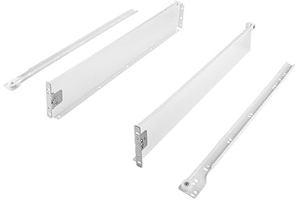 cyclingcolors 2x coulisse à galets avec côtés pour tiroir bois meuble rail glissière à rouleaux, hauteur 86mm, longueur 450mm, 25kg, blanc