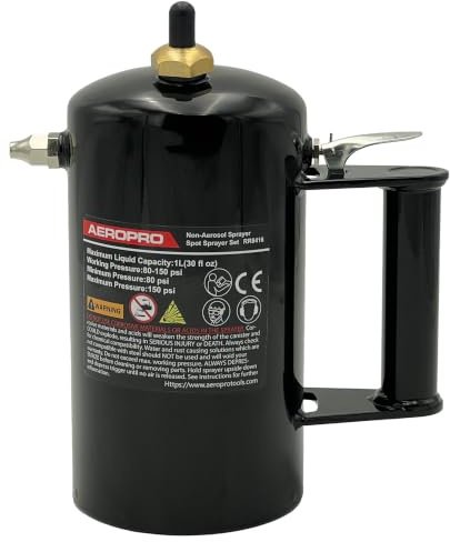 AEROPRO Pressure Sprayer 946 ml, Compressed Air Can Refillable, Non-Aerosol Spray Bottle for Creeping Oil, Lubricant, Degreaser and Suitable Solvents, 80-150 PSI