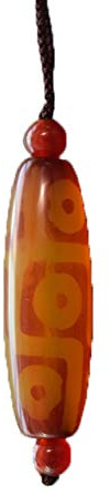 ZHIBO Dzi Perlen-Anhänger, neun Augen, Dzi-Perlen, Tibet-Achat, Stein, Achat