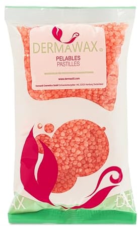 DERMAWAX Crystal Orange Wax Beads for Hair Removal – Hypoallergenic, Vegan, Fragrance-Free – Ideal for Sensitive Skin, Male and Female Hair Removal – Made in Italy (0,8 kg, Crystal orange)