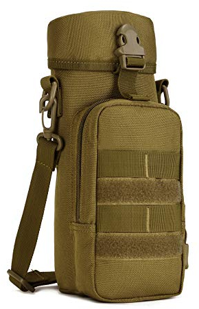 Yakmoo Sac de Bouteille d'eau Imperméable 800ml Style Militaire Tactique Nylon Sac Bandoulière Molle Système Porte Bouteille d'eau à l'Air Libre