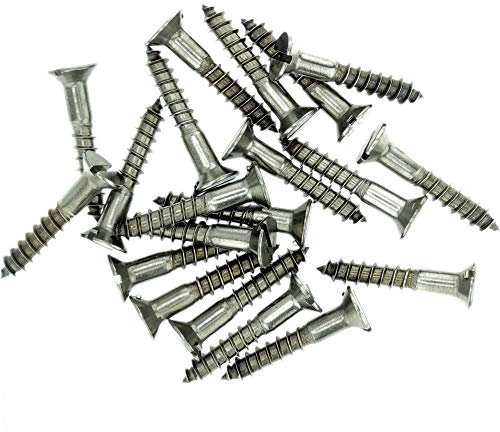 Lot de 20 vis à bois à tête fraisée fendue en acier inoxydable A2 n°9 x 0,78 (4,5 mm x 20 mm)