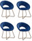 SAM 4er Set Esszimmerstuhl Lenny in Blau, Stoffbezug aus Samt, Goldene Metallbeine, Design-Sessel, Polsterstuhl im skandinavischen Stil