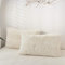 Sacebeleu Kissenbezug 80x80cm 2er Set Plüsch Biber Flanell Flauschig Zierkissenbezug Kissenhülle Doppelpack Weiß Creme Winter Kopfkissenbezug