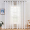 MIULEE 2er Set Voile Marokko Vorhang Sheer mit Ösen Transparente Optik Gardine Ösenschal Wohnzimmer Fensterschal Luftig Chic Lichtdurchlässig Dekoschal für Schlafzimmer, 140x225cm 55x88Inch, Weiß