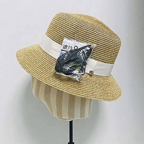 Sombreros De Paja Gorra De Mujer Sombrero De Paja De ala Ancha con Trenza Fina, Sombrero para El Sol, Sombrero De Paja para El Sol, Sombrero De Playa, Sombrero De Mujer, Color Caqui