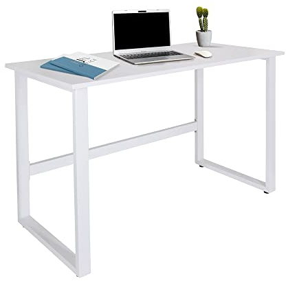 hjh OFFICE 830079 Schreibtisch 120x60 cm WORKSPACE Light I Weiß schmaler Computertisch mit Stahlgestell