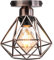TOKIUS Deckenlampe 16CM Vintage Deckenleuchte im Industrial Design Retro E27 Lampe aus Eisen Geometrisch Käfig Pendelleuchte, Kupferrost (1 Stück)
