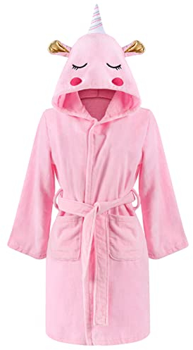WYTbaby Accappatoi per Bambini con Cappuccio Ragazzi Ragazze Pigiama per Infantile 3-5 Anni, rosa