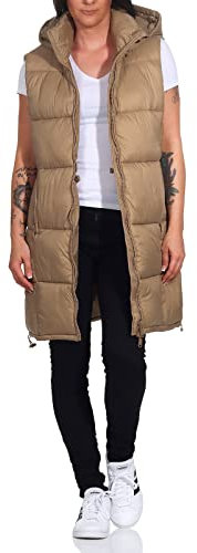 Hailys lange Steppweste Lina Nut Brown Größe XS