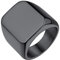 Bestyle Quadrat-ring Herren Siegelring Gravur Personalisiert Initialenring Mädchenring Hip Hop Ring Signetring Schwarz 70
