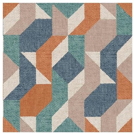 Superfresco Easy Woven Abstract Blue and Orange Wallpaper - Paste The Wall - Natural Wallpaper - Contemporary Angular Woven Effect Geometric Design - Suitable for Any Room - Feature or 4 Wall Design