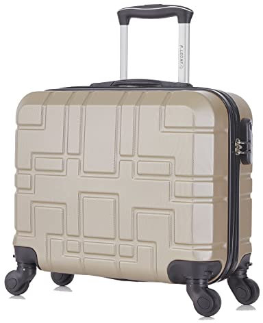 R.Leone Valigia EasyJet 45x36x20 cm Trolley Bagaglio a mano in ABS 4 Ruote 2130 (XS 45X41X20cm senza ruota 45x36x20cm, Oro)