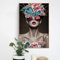 TITINGLUCK Abstraktes Porträt Poster und Drucke Wandkunst Leinwand Gemälde Blumen Frauen mit coolen Glasbildern für Wohnzimmerdekoration 60 x 110 cm (24 x 43 Zoll) mit Rahmen
