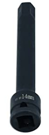 Laser 8587 Extra Long Impact Hex Bit 1/2 D 14mm