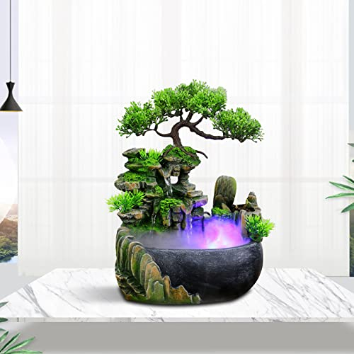 Cascada de agua corriente fuente ornamento casa escritorio escritorio pantalla creativa resina colgante regalo apertura decoraciones sala de estar circulante agua pequeño paisaje