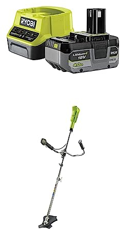 Ryobi - Débroussailleuse Électrique Sans Fil à Batterie 18V ONE+ - Utilisations Travaux de Finition et d'Entretien et Petit Débroussaillage - Livrée avec 1 Batterie 4Ah et 1 Chargeur