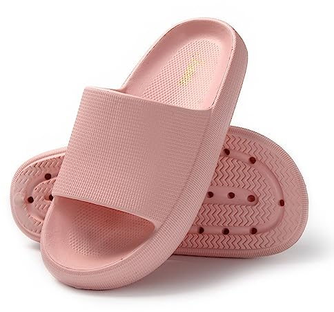 JOMIX Ciabatte Donna Gomma Eva Estive Nuvola Morbide Comode Sandali Casa Pantofole Doccia Bagno Mare Spiaggia Piscina con Suola Spessa X016 (Rosa，38