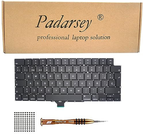 Pardarsey Teclado español ESPAÑOL de repuesto compatible para MacBook Pro 14 A2442, 16 A2485 2021 año teclado + tornillos + destornillador