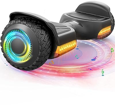 Gyroor Self Balancing Scooter New G13 All Terrain Balancing Scooter with LED Lights, Self Balancing Off Road with Bluetooth for Kids ages 6-12 and Adults-Black