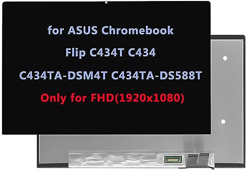 ARUISIFX 14 LCD Screen Replacement for ASUS Chromebook Flip C434TA C434T C434 C434TA-DSM4T C434TA-DS588T LCD Display Touch Screen Assembly FHD(1920x1080)